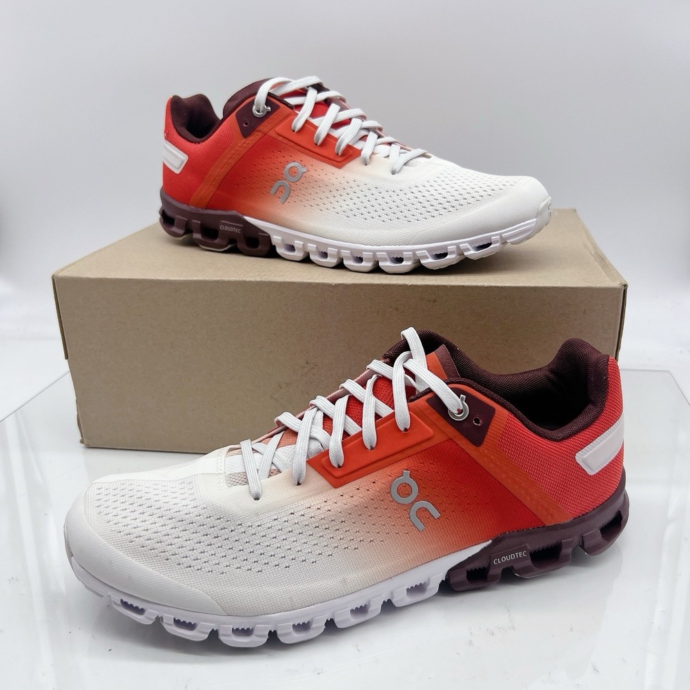 On Cloudflow 3.0 Women's Running Shoes Sneakers Rust Eclipse White Red US 10.5